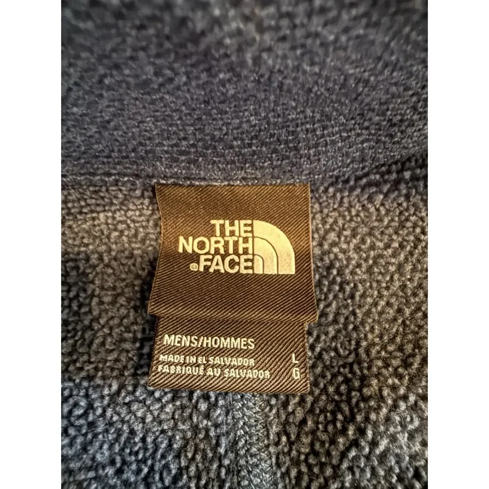 The North Face Mens Blue 1/4 Zip Mock Neck Pullover Fleece Sweater Jacket Size L